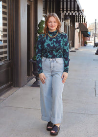 Isabella Top - Green/Blue Multi - MerciGrace BoutiqueTop