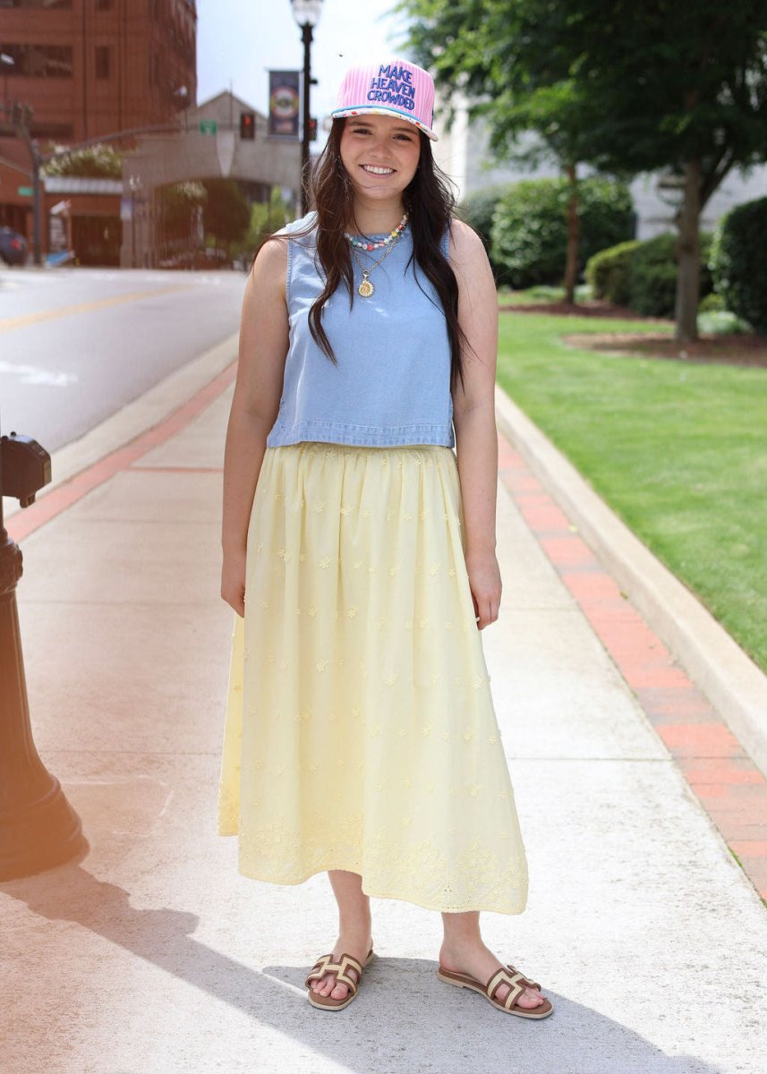 It's Pouring Sleeveless Top - Light Chambray - MerciGrace BoutiqueTop