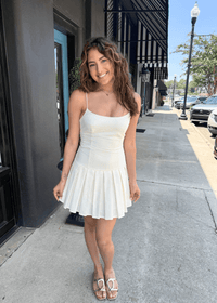 Ivory Daydream Pleated Mini Dress - MerciGrace BoutiqueDress