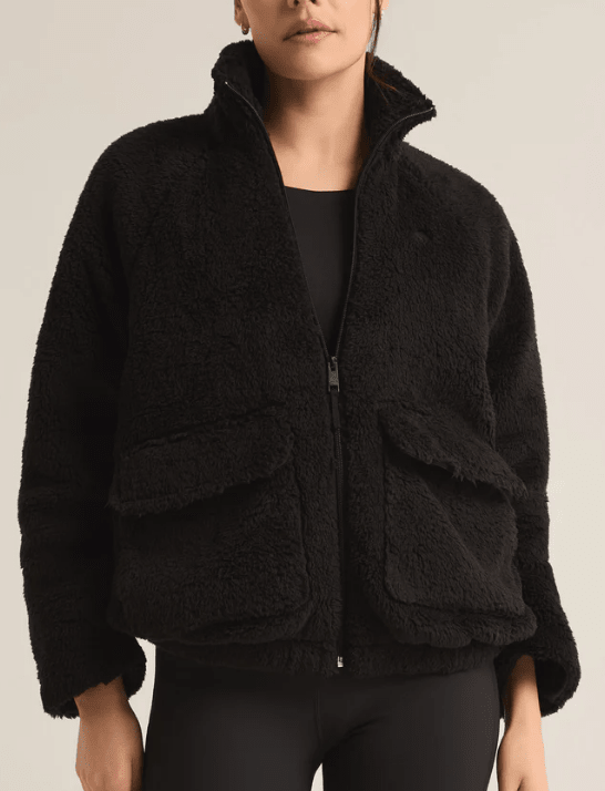 Jackon Sherpa Jacket - Black - MerciGrace BoutiqueJacket