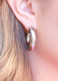 Jojo Tube Hoop Earrings - Silver - MerciGrace BoutiqueEarrings