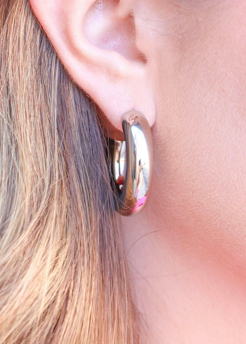 Jojo Tube Hoop Earrings - Silver - MerciGrace BoutiqueEarrings