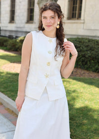 Josefina Linen Midi Skirt - Off White - MerciGrace BoutiqueSkirt