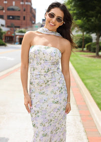 Juliette Scarf Top - Lilac Floral - MerciGrace BoutiqueTop