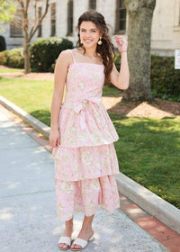 Juliette Tiered Midi Dress - Blush - MerciGrace BoutiqueDress