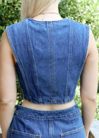 Keepin' It Classy Denim Vest - Dark Wash - MerciGrace BoutiqueVest