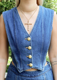 Keepin' It Classy Denim Vest - Dark Wash - MerciGrace BoutiqueVest