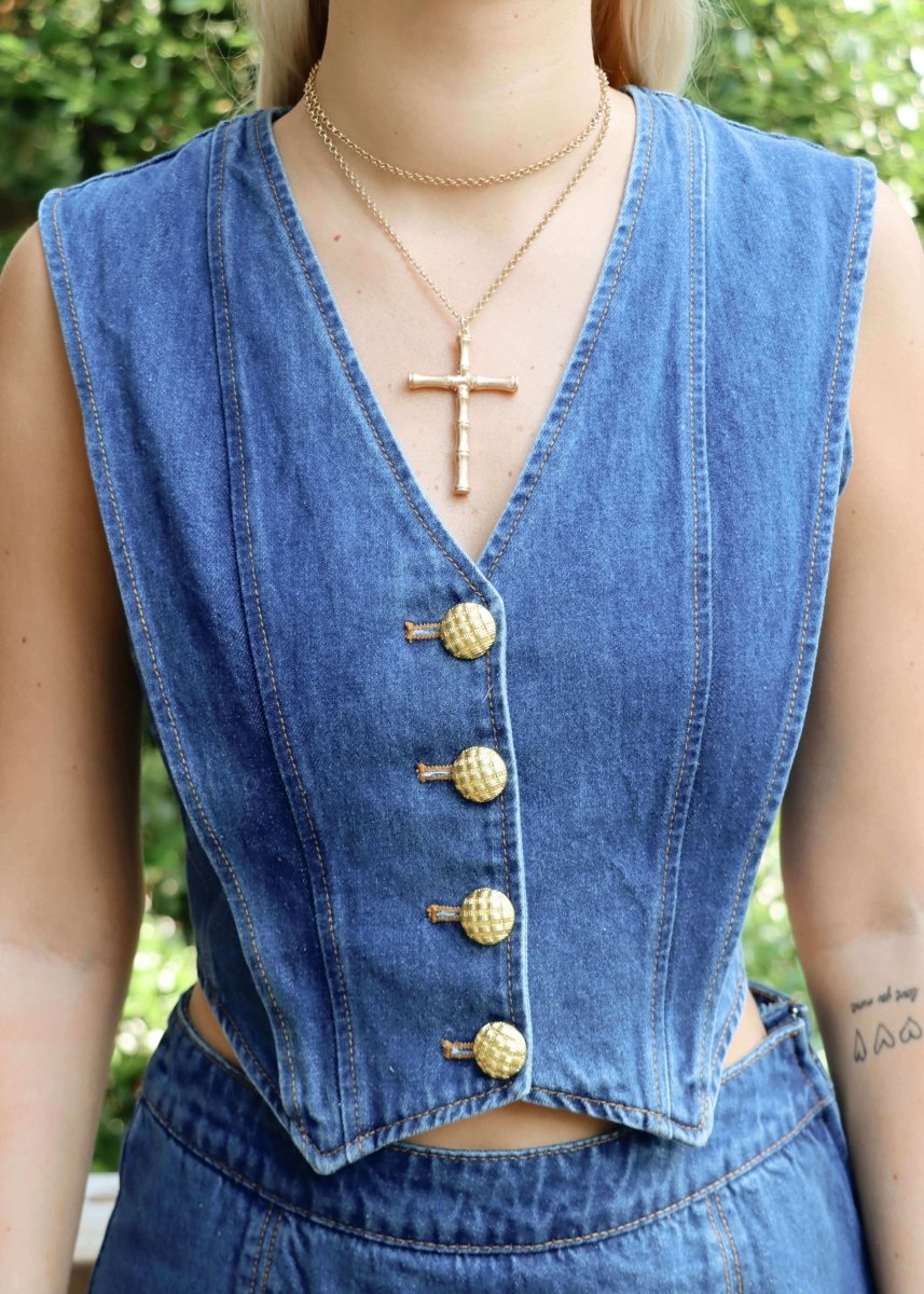 Keepin' It Classy Denim Vest - Dark Wash - MerciGrace BoutiqueVest