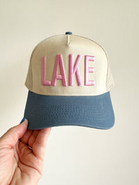 LAKE vintage trucker hat front view