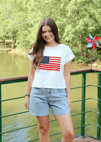 Land Of The Free Top - White - MerciGrace BoutiqueTop