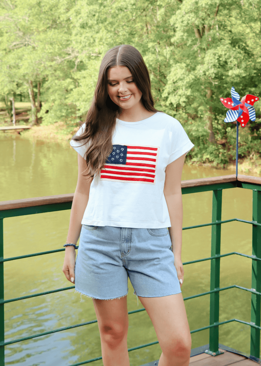 Land Of The Free Top - White - MerciGrace BoutiqueTop