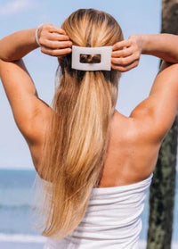 Large Flat Hair Clip - Coconut White - MerciGrace BoutiqueHair Clips