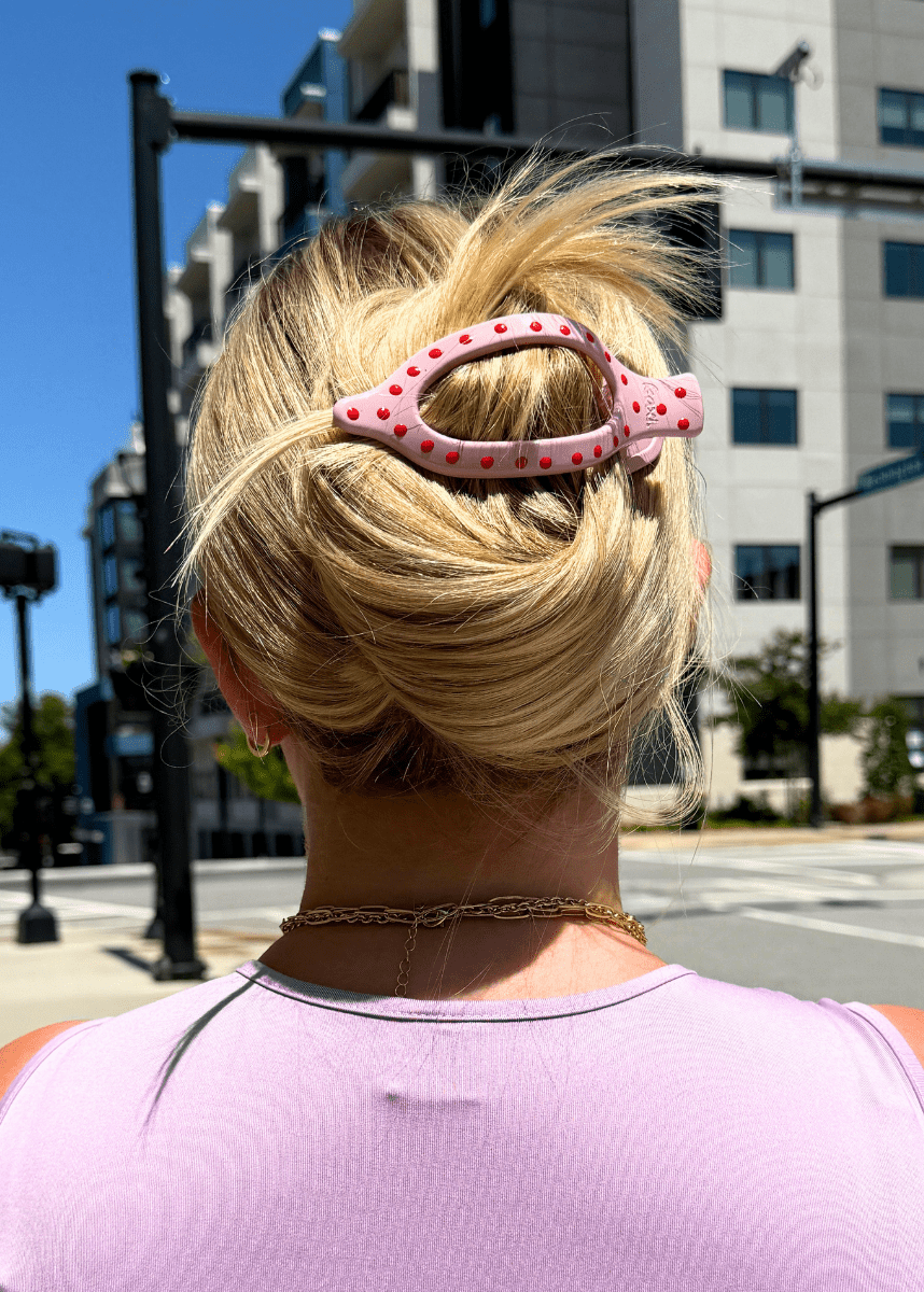 Lay Down 2.0 Claw Clip - Polka Dot/Light Pink - MerciGrace BoutiqueHair Clips