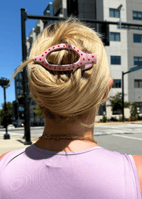 Lay Down 2.0 Claw Clip - Polka Dot/Light Pink - MerciGrace BoutiqueHair Clips