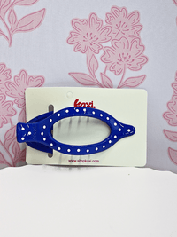 Lay Down 2.0 Claw Clip - Polka Dot/Royal Blue - MerciGrace BoutiqueHair Clips