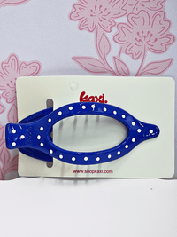 Lay Down 2.0 Claw Clip - Polka Dot/Royal Blue - MerciGrace BoutiqueHair Clips