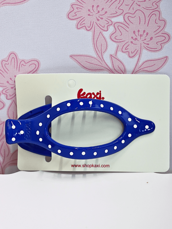 Lay Down 2.0 Claw Clip - Polka Dot/Royal Blue - MerciGrace BoutiqueHair Clips