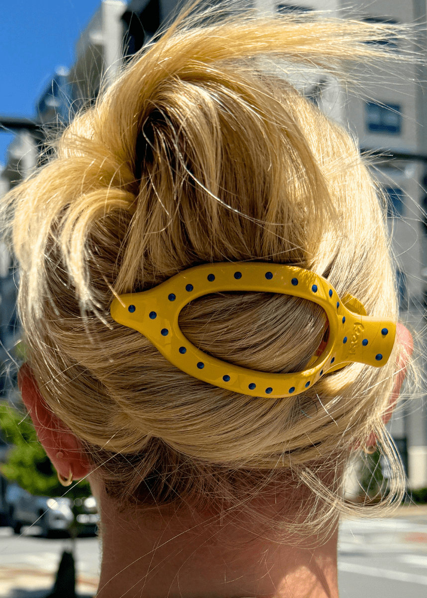 Lay Down 2.0 Claw Clip - Polka Dot/Yellow