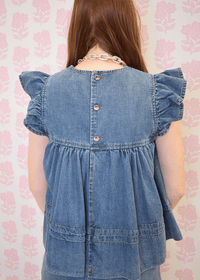 Leah Babydoll Top - Denim - MerciGrace Boutique