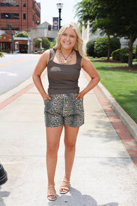 Leopard Shorts - Brown/Black - MerciGrace BoutiqueShorts