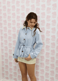 Light Blue Trench Coat - MerciGrace BoutiqueJacket