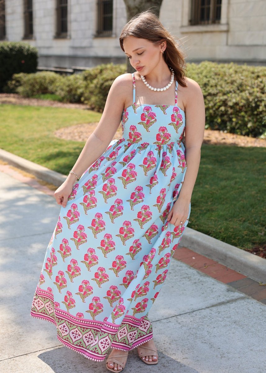 Lila Floral Midi Dress - Multi - MerciGrace Boutique