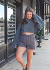 Linley Sweat Shorts - Washed Black - MerciGrace BoutiqueShorts