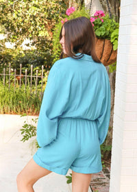 Living' For Comfort Romper - Hawaiian Blue - MerciGrace BoutiqueRomper