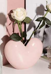 Love Heart Vase - Pink - MerciGrace BoutiqueAccessories