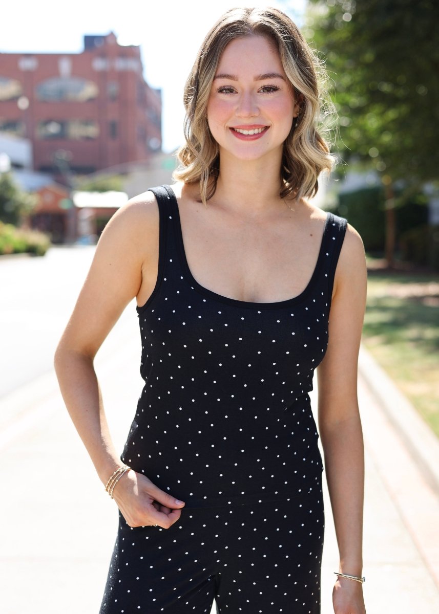 Luxe Dot Tank - Black/ White - MerciGrace BoutiqueLounge