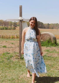 Maggie Magnolia Midi Dress - Blue/Multi - MerciGrace BoutiqueDress