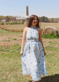 Maggie Magnolia Midi Dress - Blue/Multi - MerciGrace BoutiqueDress