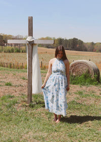 Maggie Magnolia Midi Dress - Blue/Multi - MerciGrace BoutiqueDress