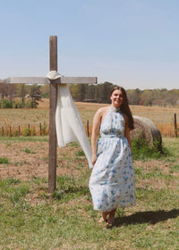 Maggie Magnolia Midi Dress - Blue/Multi - MerciGrace BoutiqueDress