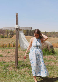Maggie Magnolia Midi Dress - Blue/Multi - MerciGrace BoutiqueDress