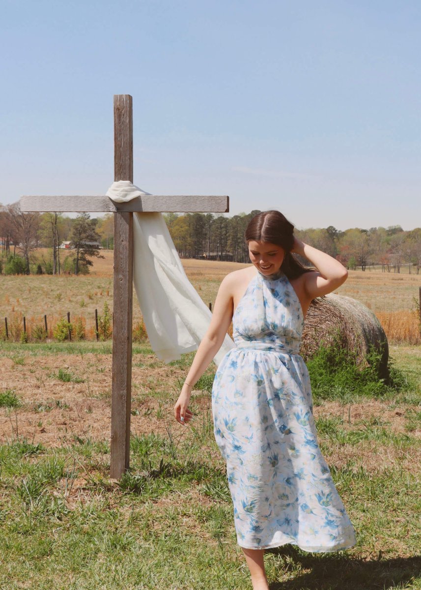 Maggie Magnolia Midi Dress - Blue/Multi - MerciGrace BoutiqueDress