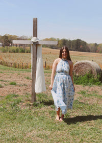 Maggie Magnolia Midi Dress - Blue/Multi - MerciGrace BoutiqueDress