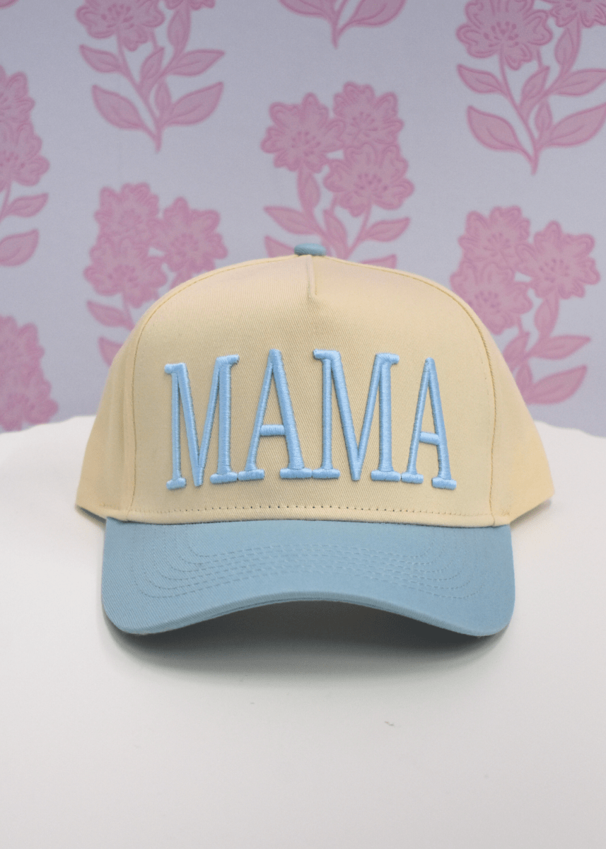 MAMA Vintage Trucker Hat - Baby Blue - MerciGrace Boutique