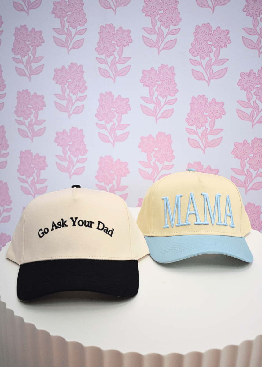 MAMA Vintage Trucker Hat - Baby Blue - MerciGrace Boutique