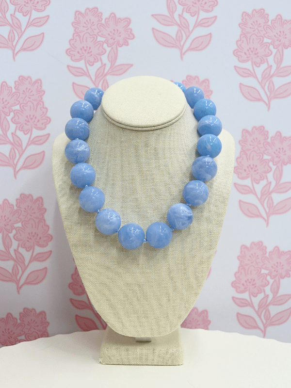 Marble Ball Necklace - Light Blue - MerciGrace BoutiqueNecklace