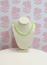 Marble Bead Necklace - Light Green/Gold - MerciGrace BoutiqueNecklace