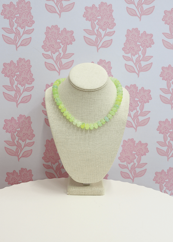 Marble Bead Necklace - Light Green/Gold - MerciGrace BoutiqueNecklace