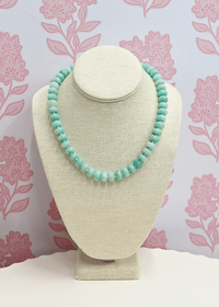 Marble Bead Necklace - Mint/Gold - MerciGrace BoutiqueNecklace