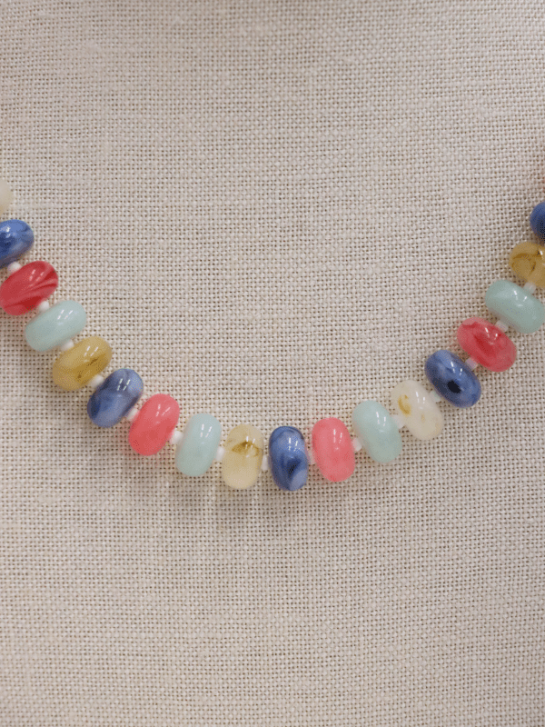 Marble Bead Necklace - Multi/Gold - MerciGrace BoutiqueNecklace