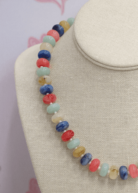 Marble Bead Necklace - Multi/Gold - MerciGrace BoutiqueNecklace