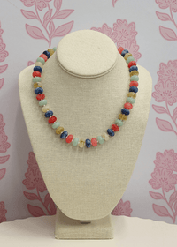 Marble Bead Necklace - Multi/Gold - MerciGrace BoutiqueNecklace