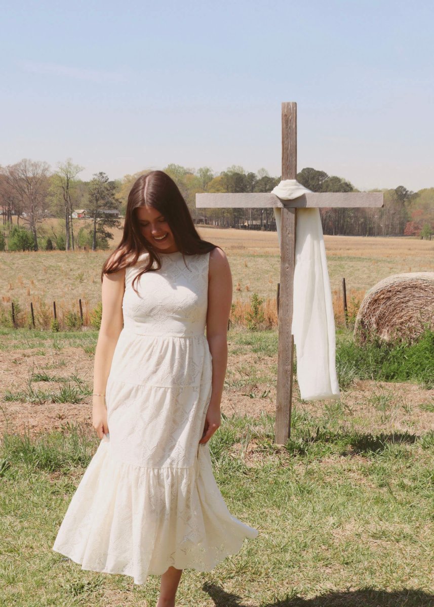 Marina Lace Midi Dress - Cream - MerciGrace BoutiqueDress