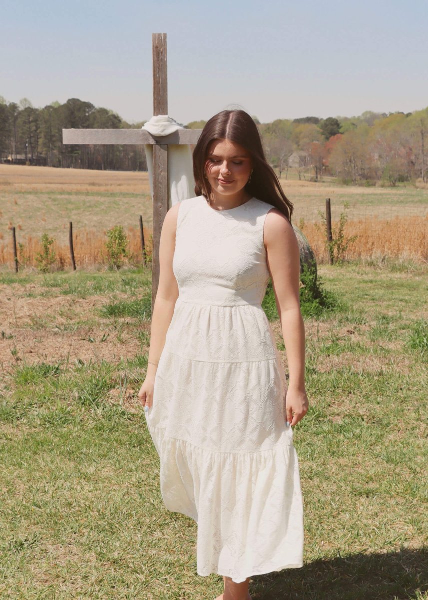 Marina Lace Midi Dress - Cream - MerciGrace BoutiqueDress