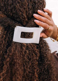 Medium Flat Hair Clip - Coconut White - MerciGrace BoutiqueHair Clips