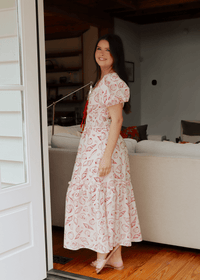 Meet Me At Beach Midi Dress - Red/Multi - MerciGrace BoutiqueDress